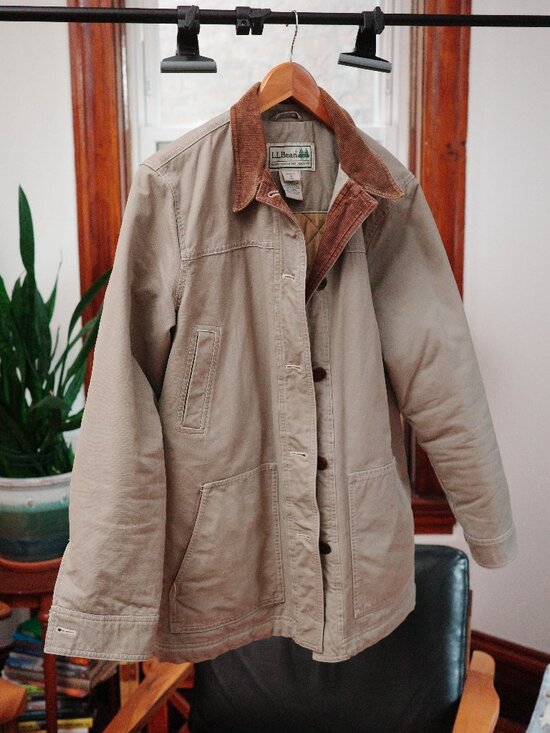 L.L. Bean Jackets & Blazers - LL Bean taupe/light grey barn jacket, size M
